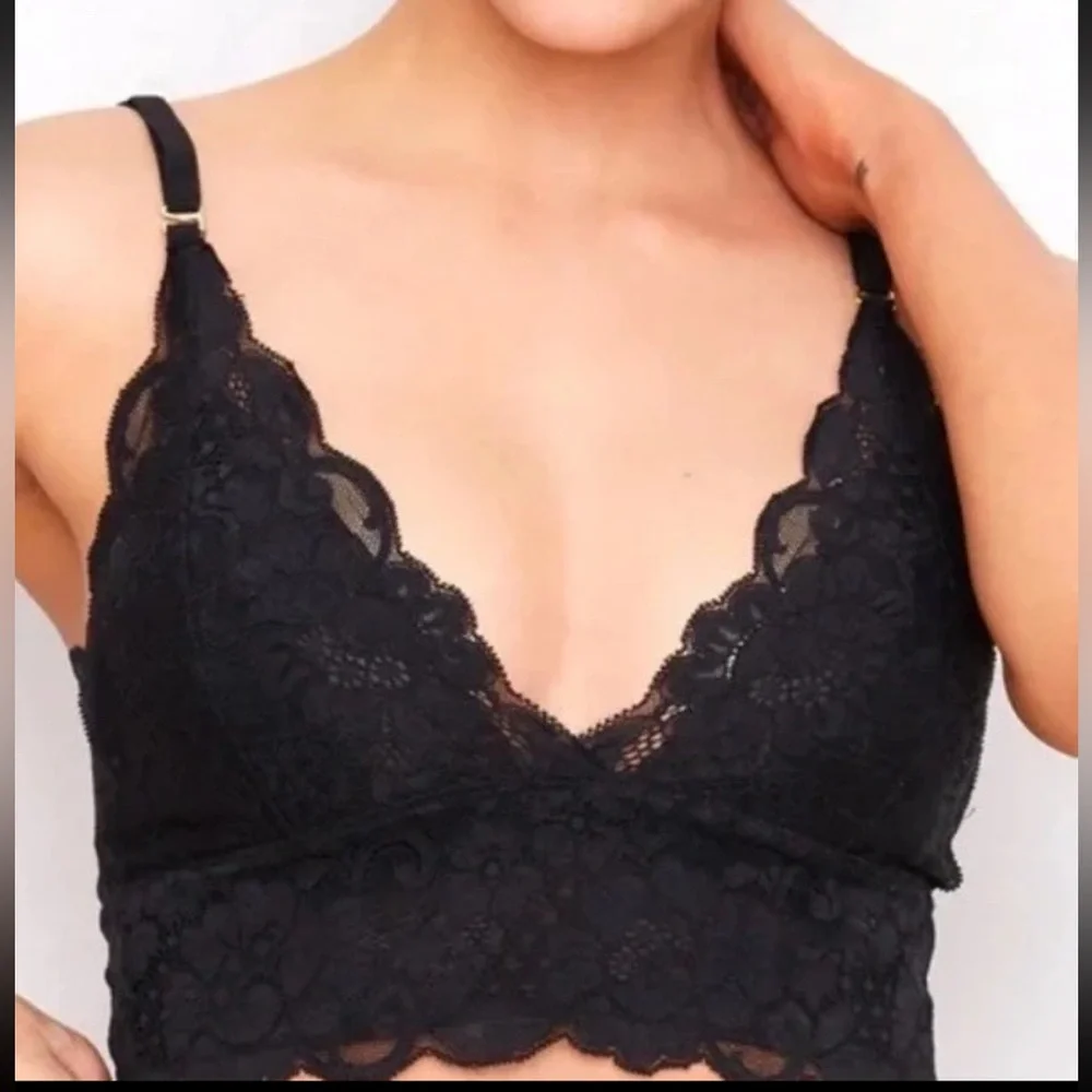 We Are Hah x Free People Smarty Classic Black Lace Bralette NEW Size XS